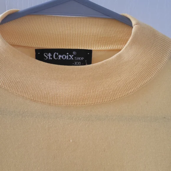 St. Croix Men's Crewneck Sweater in Soft Yellow - Picture 7 of 7